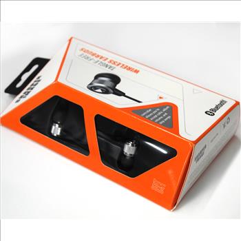 SHARPER IMAGE - BLUETOOTH TANGLE FREE EARBUDS - Silver - $79.00 Retail