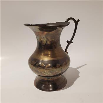 Vintage Etched Hand Made Brass Pitcher