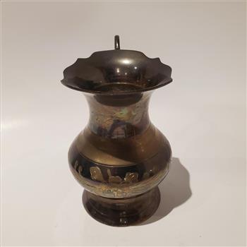 Vintage Etched Hand Made Brass Pitcher