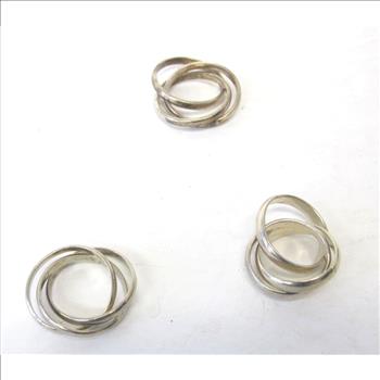 3 Vintage Triple Interlocking Rings