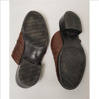 VTG CHEROKEE Brown Leather Women's Clogs/Mules Sz 8-US, Made in Brazil