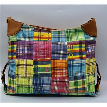 Dooney & Bourke Madras Plaid Ant Print Hobo Bag Sac Purse Retail $250