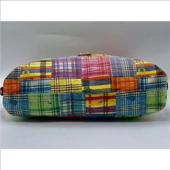 Dooney & Bourke Madras Plaid Ant Print Hobo Bag Sac Purse Retail $250