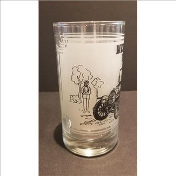 Vintage Frosted Glass 1903 Mercedes Antique Model Car Promotional Glass