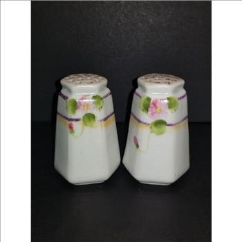 VTG Japan Porcelain Hexagonal Shaped Salt and Pepper Shakers Set