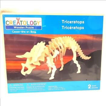 Creatology Wooden Puzzle Dinosaur Triceratops New