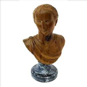 Vintage Hand Made Wood Carving of Julius Caesar