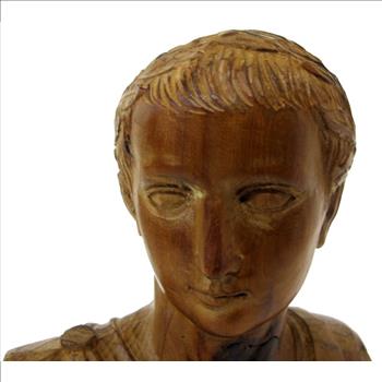 Vintage Hand Made Wood Carving of Julius Caesar
