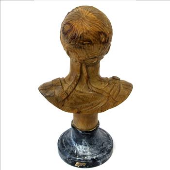 Vintage Hand Made Wood Carving of Julius Caesar