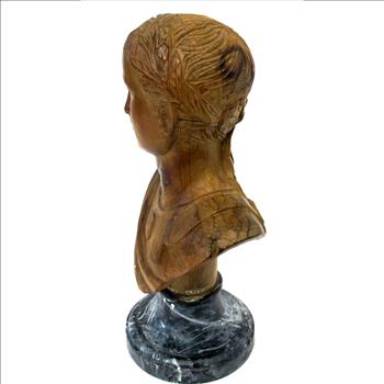Vintage Hand Made Wood Carving of Julius Caesar