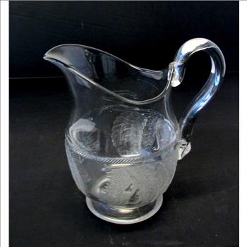 Vintage Pressed Glass Water Pitcher/Jug- Circa 1930's