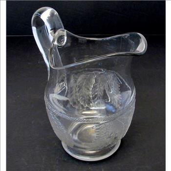 Vintage Pressed Glass Water Pitcher/Jug- Circa 1930's