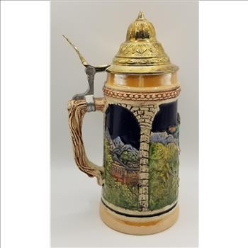 Vintage Western Germany Beer Stein Mug with Lid and Handle