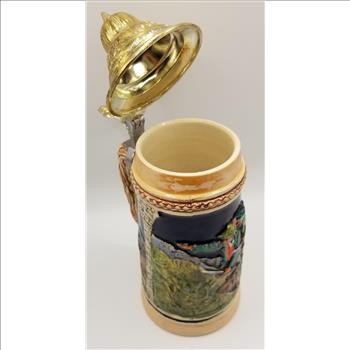 Vintage Western Germany Beer Stein Mug with Lid and Handle