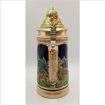 Vintage Western Germany Beer Stein Mug with Lid and Handle