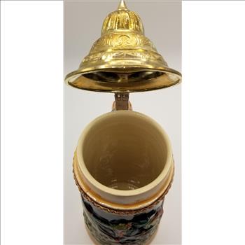 Vintage Western Germany Beer Stein Mug with Lid and Handle