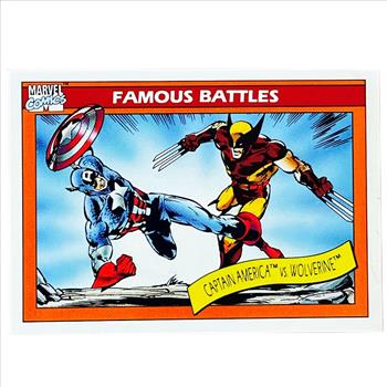 1990 Marvel Universe Series 1 Impel BASE Trading Card #115 Captain America vs. Wolverine Famous Battles