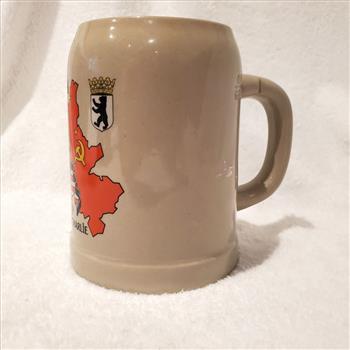 Vintage West Germany Ceramic .5L Beer Stein BERLIN Checkpoint-Charlie