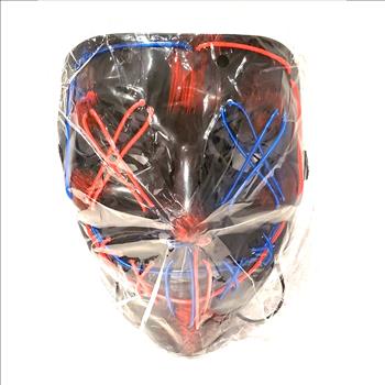 LED Glow In The Dark Light Up Halloween Mask RED/BLUE