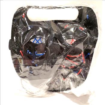 LED Glow In The Dark Light Up Halloween Mask RED/BLUE