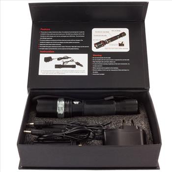 Military Grade Tactical Police Swat Heavy Duty 3W LED Rechargeable Flashlight w Case