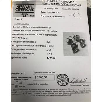 14kt Gold Diamond Earrings