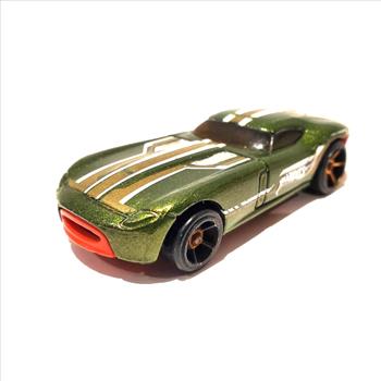2008 Mattel Hot Wheels Fast FeLion Metallic Green Sports Car 1/64
