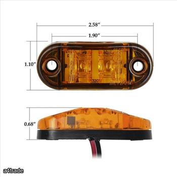 Lot of 4 Warning Lights LEDs Diode Light Trailer Truck Amber New