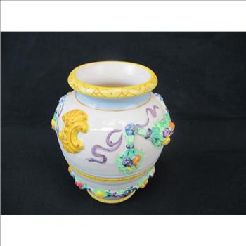 Vintage Hand Painted Florentine Vase - Made in Italy