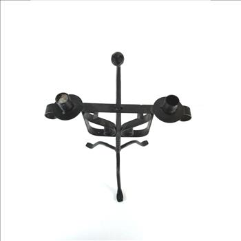 Vintage Hand Crafted Wrought Iron Candelabra