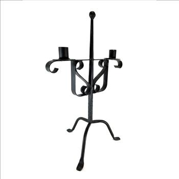 Vintage Hand Crafted Wrought Iron Candelabra