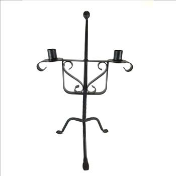Vintage Hand Crafted Wrought Iron Candelabra