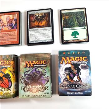 Over 100 Random Magic The Gathering Playing Cards With Four Empty Boxes