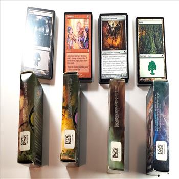 Over 100 Random Magic The Gathering Playing Cards With Four Empty Boxes