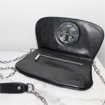 black crossbody with silver hardware