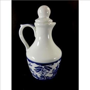 English Hand Painted Porcelain Pitcher With Stopper