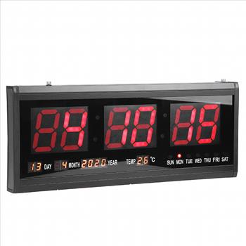 Large Digital LED Clock Modern LED Digital Wall Clock/Calendar Timer Display