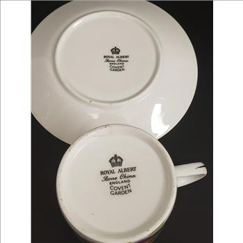 Vintage Royal Albert Bone China England Covent Garden Pattern Demitasse Cup & Saucer Set