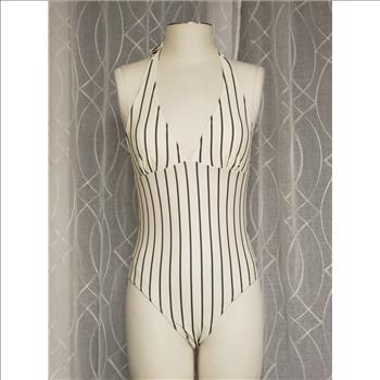 NWT Cupshe Women's Tie Halter Stripes V-Neck One Piece Bathing Suit Sz M, China