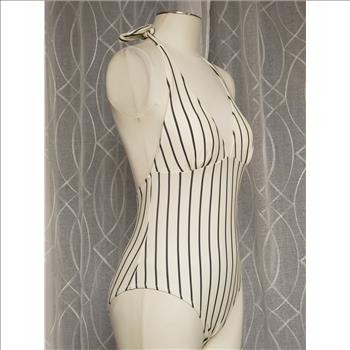 NWT Cupshe Women's Tie Halter Stripes V-Neck One Piece Bathing Suit Sz M, China