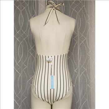 NWT Cupshe Women's Tie Halter Stripes V-Neck One Piece Bathing Suit Sz M, China