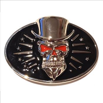 3D Lucky 13 Skull Metal Belt Buckle