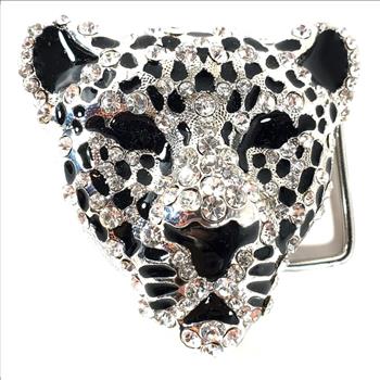 3D Rhinestone Tiger Metal Belt Buckle