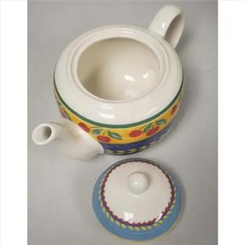 Vintage Vista Alegre Portugal Cherry Fruit Pattern Porcelain Teapot