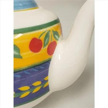 Vintage Vista Alegre Portugal Cherry Fruit Pattern Porcelain Teapot