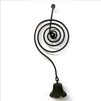 Authentic Antique Wrought Iron Coil Spring Door Bell