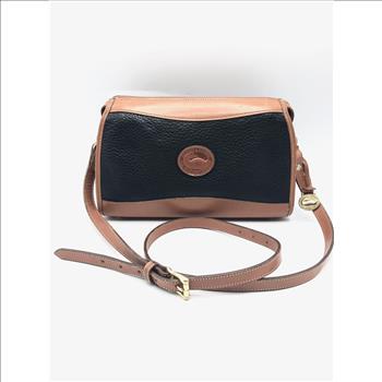 Dooney & Bourke Brown/Black Pebbled Leather Shoulder Bag Retail $250