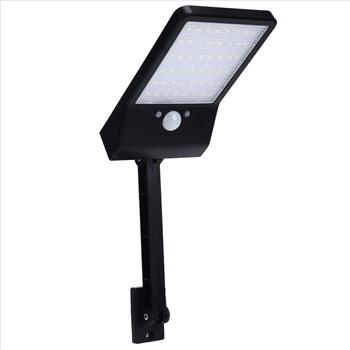 Two Outdoor Wall Solar Lights 48 LED Security Motion Sensor Lamp Black