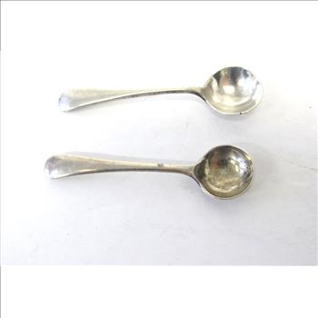 2 Vintage Tiny Sterling Silver Spoons