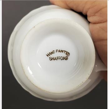 Shafford England Bone China Hand Painted Demitasse Cup and Saucer
